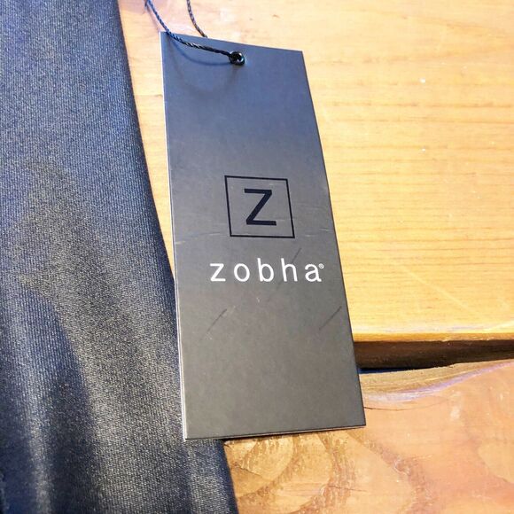 Z by Zobha L Black Leggings Ankle High Rise Mesh Polyester Pull On Stretch NWT - Picture 6 of 11